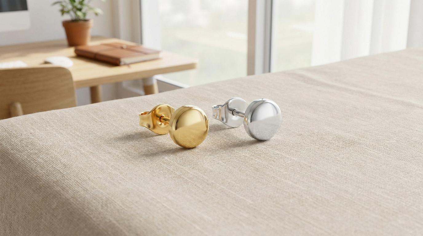 Les boucles d'oreilles puces : la sobriété chic